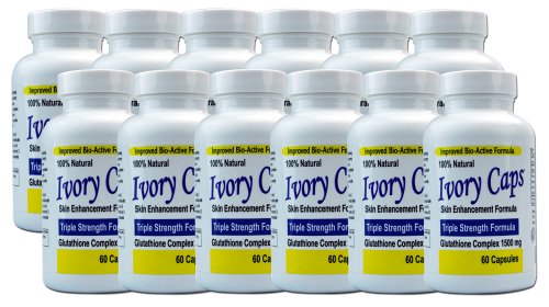 12 Pack -Ivory Caps - Maximum Potency Glutathione 1500 