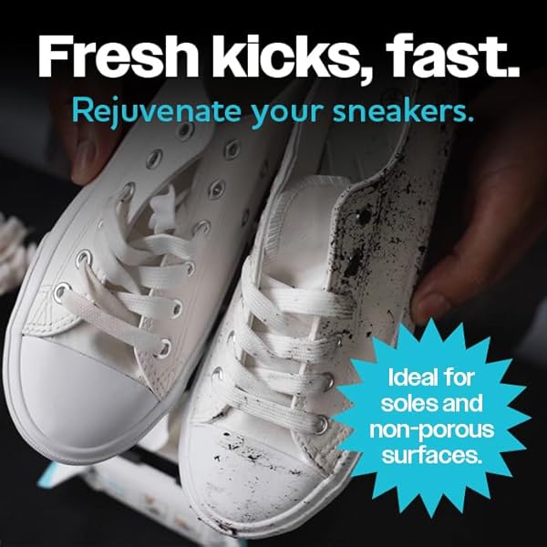 WIPEMATE DISPOSABLE SNEAKER AND SOLE CLEANER, PREMIUM SNEAKER CLEANING WIPES, WIPE MATE QUICK WIPES REMOVES DIRT, GRIME & STAINS, ERASE SCUFFS OFF SNEAKERS AND SHOES EFFORTLESSLY! – 20 COUNT [2 PACK]