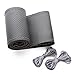 AULLY PARK Universal Genuine Leather Car Steering Wheel Cover Stitching Style (Size L, Gray)