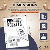 G4GADGET A4 Plastic Pockets with Reinforced Spine 30 Micron Pack of 100 view 3
