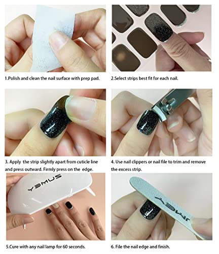 ZUMEY Semi Cured Gel Nail Strips – Gel Nail Polish Stick On Nails Kit – Glossy & Long Lasting Nail Stickers for Nail Art for Women, 30pcs Extra Long Stickers, UV Lamp Required (Paw Paw)