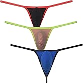 JAXFSTK Sexy Men's Stretch Cotton Micro Bikini Thong Underwear Soft G-String Contour Pocuh Tangas