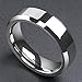 King Will Basic Mens 6mm Tungsten Carbide Ring High Polished Finish Classic Wedding Band Beveld Edge 8.5