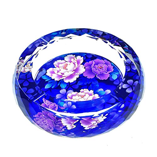 SSBY Crystal Ashtray Fashion And Creativity Personalized Gifts Tuba European Ashtray Office/Living Room/Restaurant Minimalist Crystal Glass Ashtray 20Cm Golden