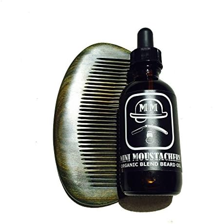 Mini Moustachery Beard Oil & Sandalwood Comb - Scobberlatch, Mahogany Teakwood