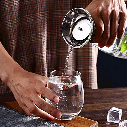 Glass Pitcher, OAMCEG 50 Ounces Glass Water Jug/Carafe with Drip-Free Stainless Steel Lid - Great for Homemade Beverage/Iced Tea/Milk/Coffee/Serving Wine - Thumbnail 4