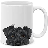 MUGBREW Black Miniature Schnauzer Dog Ceramic Coffee Mug Tea Cup, 11 OZ