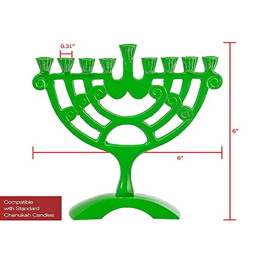image for Ner Mitzvah Colored Candle Menorah - Fits All Standard Chanukah Candle