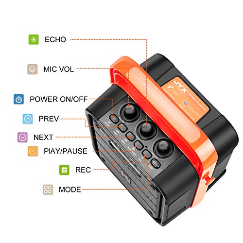 JYX Portable Bluetooth Speaker System with Adjustable Strap, Wireless Stereo Pairing with