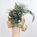 Auranso Flax Hair Clip Feather Party Fascinator Headband Green Green