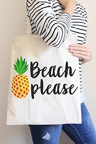 Beach Please Tote Bag in Natural Color