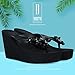 IDIFU Women's Sweet Flowers Wedge Platform Thong Sandals Flip Flops with Heels