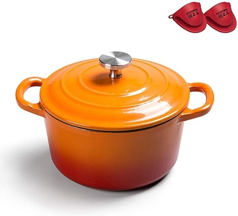 TELLMNZ Mini cacerola esmaltada multicolor, 18 cm, con tapa, fácil de