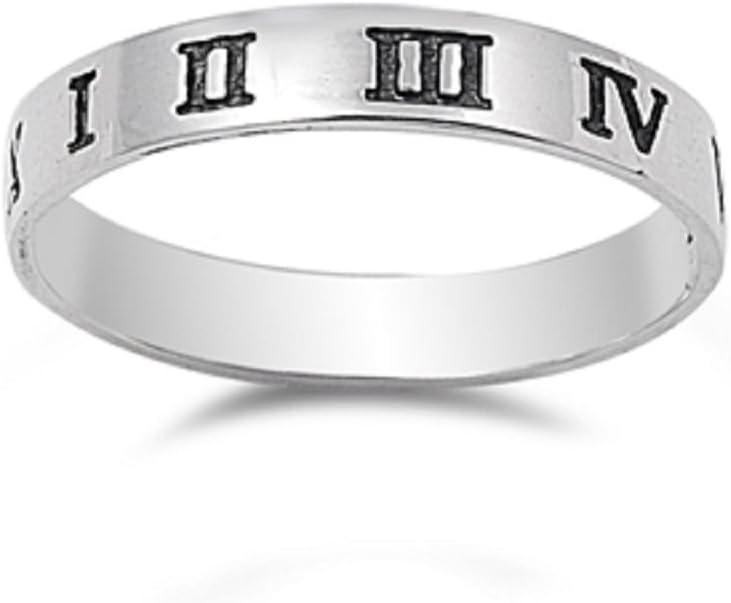CloseoutWarehouse Sterling Silver Roman Numeral Ring