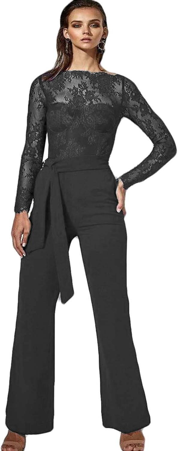 Xixi House Lace Pant Suits Long Sleeve Chiffon