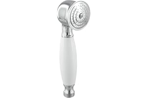 Vintage Handheld Shower Head Chrome Detachable Round High Pressure Water Saving Leak Proof Rust Resistant Replacement for Bat