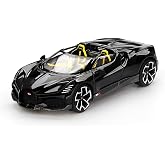 Diecast Model Car Compatible with Mini GT 1:64 Bugatti W16 Mistral Black Limited Edition MGT01058