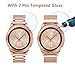 CAGOS Compatible Galaxy Watch 42mm Bands Sets, 20mm 2 Pack Stainless Steel Band+ Mesh Band Bracelet for Samsung Galaxy Watch 42mm /Ticwatch E/Garmin Vivoactive 3 Smartwatch - Rose Gold