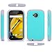 Moto E (2nd Gen) Case, LK [Shock Absorption] Hybrid Dual Layer Armor Defender Protective Case Cover for Motorola Moto E (2nd Generation) (TEAL)