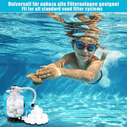 VAZILLIO Filter Balls, 1500g Pool Filter Balls Can Replace 54kg Sand Filter, Suitable for Various Filter Systems, Sand Filter
