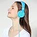 rockpapa 950 Wired Headphones for Kids Girls Boys for School Classroom with Microphone, On-Ear Foldable Corded Headphones with Jack 3.5mm for Laptop Computer Tablet Chromebooks White Blue