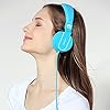 Rockpapa-952-Stereo-Foldable-Headphones-On-Ear-Adjustable-Headband-with-Microphone-for-Kids-Childrens-Adults-Tablet-Computer-Mobile-CDDVD-MP34-White-Blue Rockpapa Kids Headphones, 952 Childrens Headphones, Wired Headphones with Microphone, Foldable, Stereo Sound, 3.5mm Jack…
