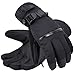 ANDORRA Men's Touchscreen Ski Glove with Horizontal Zippered Pocket, Black, L