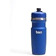 bivo Trio Mini 17oz Insulated Stainless Steel Bike Water Bottle - for Cycling - Compact, Fits Most Cages, Dishwasher Safe, High Flow Sports Nozzle - Keeps Drinks Cold 12+ Hours - (True Blue)