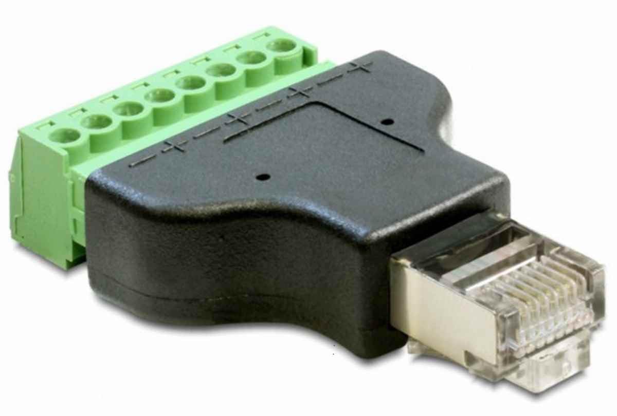 Goobay 76736 Terminal Block, 8-Pin, RJ45 Male 8P8C, 53.7mm x 34mm x 12.9mm
