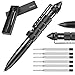 Sminiker Professional Defender Tactical Pen With 6 Ink Refills Aircraft Aluminum Self Defense Pen With Glass Breaker Writing Multifunctional Survival Tool (Black) primary