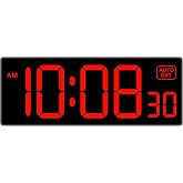 Soobest LED Digital Wall Clock with Seconds | Large Digital Clock Bold Numbers for Seniors, Plug Electric Clock Dimmable Large Display, Auto DST, Gym, 10 Inches