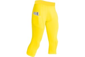 1 or 3 Pack Men's 3/4 Compression Pants, Dry Fit Men Running Leggings, Workout Basketball Capri Tights with Pocket