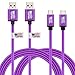 BEST4ONE, USB Type C Cable, 6Ft 2Pack Long Nylon Braided Charge/Sync Quick Charger Cord for LG G6 G5, Samsung Galaxy S8 Plus, Google Pixel XL, Nexus 5X 6P, Moto Z, Huawei P9 Mate 9, More (Purple)