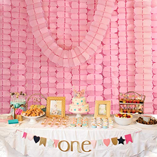 Life-Glow-Hanging-Garland-Four-Leaf-Tissue-Paper-Flower-Garland-Reusable-Party-Streamers-for-Party-Wedding-Decorations-1181-Feet36M-Each-Pack-of-6-Pink