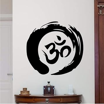 Cchpfcc Home Decor Zen Kreis Om Symbol Wandtattoo Removable Yoga Vinyl Wandaufkleber Home Decor Yoga Symbol Entfernbare Tapete 43 * 41 Cm