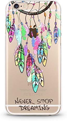SweetBerryCreations/Apple iPhone 6 Plus 6s Plus 7 Plus/Design Clear Bumper TPU Soft Case Rubber Silicone Skin Cover for iPhone - Dream Catcher (Dream Catcher - Never Stop Dreaming)