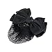 Rosallini Woman Snood Net Black Bowknot Detail French Clip Hair Barrette (Style 1)