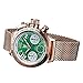 Konigswerk Men's Watch Rose Gold Bracelet Green Dial Chronograph AQ100126G