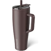 Br&uuml;Mate Era Flip 40oz Tumbler with 100% Leakproof Covered Straw Lid | Hygienic Covered Straw | Insulated Stainless Steel Water Bottle with Handle | Cup Holder Friendly | BPA-Free (Java)