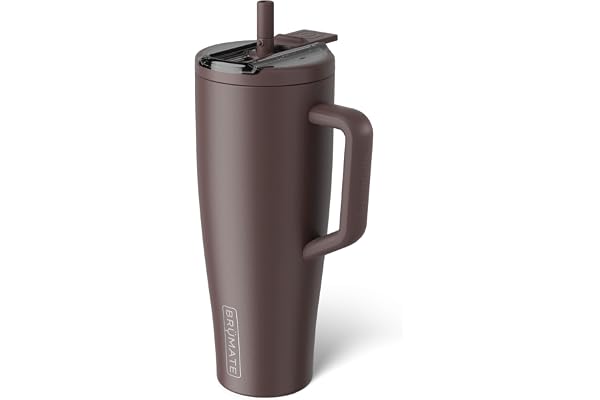 BrüMate Era Flip 40oz Tumbler with 100% Leakproof Covered Straw Lid | Hygienic Covered Straw | Insulated Stainless Steel Water Bottle with Handle | Cup Holder Friendly | BPA-Free (Java)