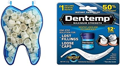 Dental Temporary Crown Kit Molar Posteriors Box/50 plus Maximum Strength Dental Temporary Cement Loose Caps Repair