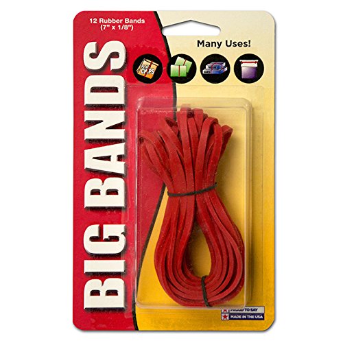 Alliance Rubber Big Rubber Bands 12 Pack 7-Inchx.13-Inch Red 00700