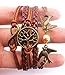 Handmade Fashion Infinity Birds Swallow Tree for Life Charm Friendship Gift - Braid Suede Personalized Leather Bracelet