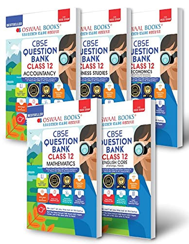 Oswaal CBSE Question Bank Class 12 (Set of 5 Books) English Core, Economics, Business Studies, Accountancy & Mathematics [Combined & Updated for Term 1 & 2]