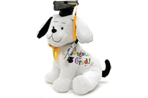 YMCTOYS ‍‍ Graduation Autograph Stuffed Dog - Congrats Grad! - 10.5inches