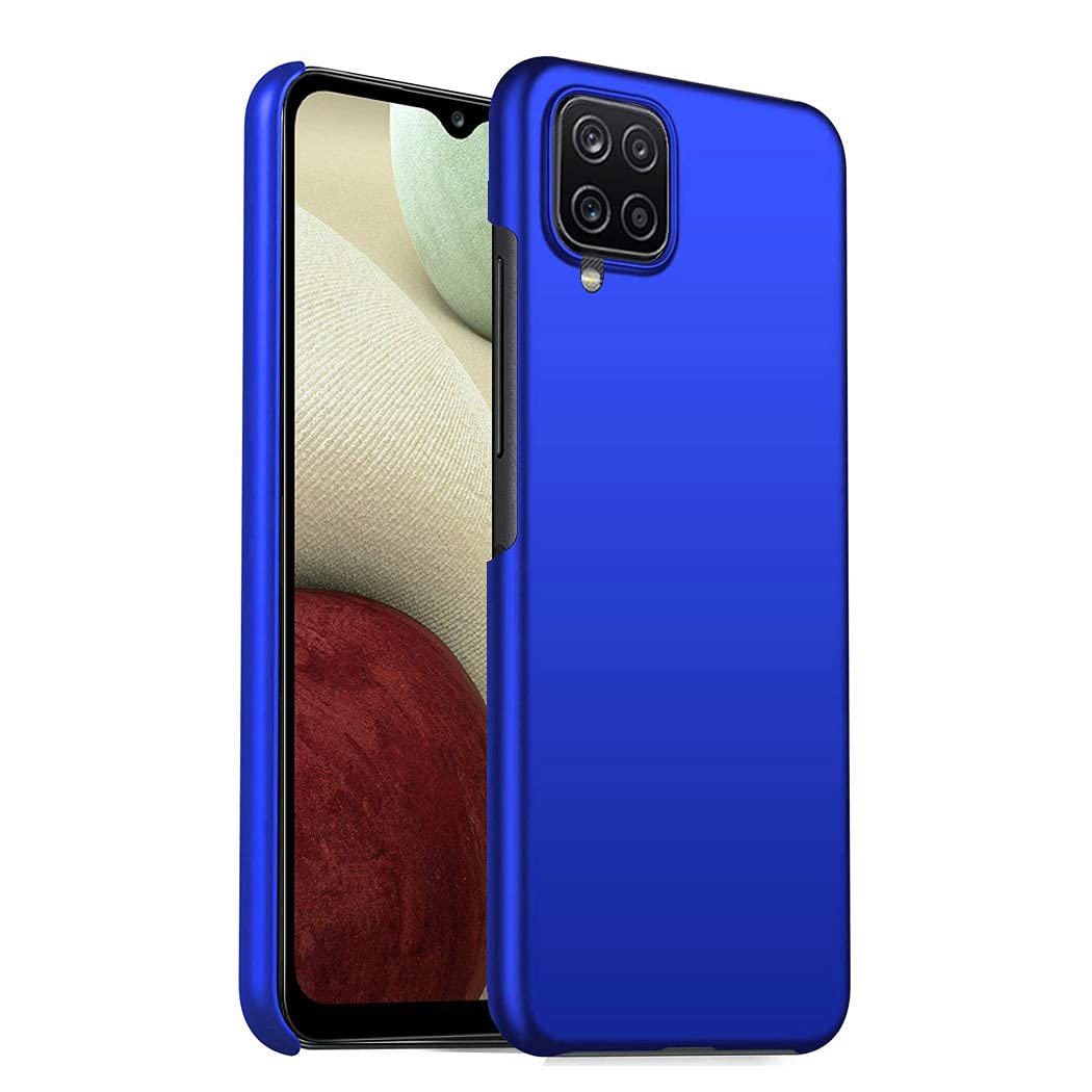 GAPlus Samsung Galaxy A12 Case - Galaxy A12 Ultra Slim Thin Armour Hard Case - Matte Rubberized Cover For Samsung Galaxy A12 (Blue)