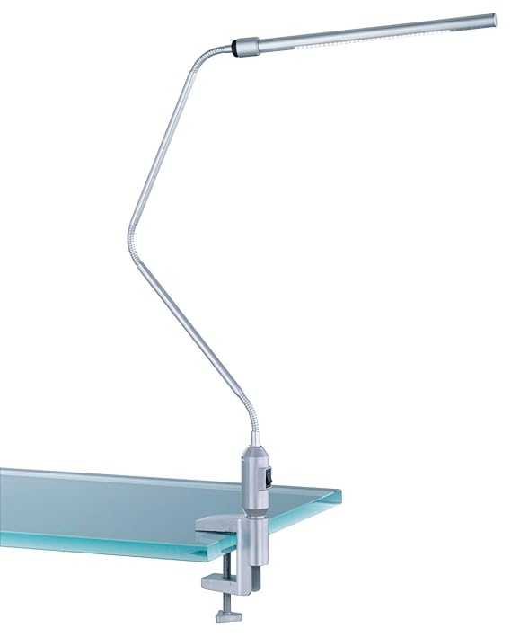 Trio Leuchten LED-Klemm / Tischleuchte titanfarbig, mit Schraubklemme und Standfuß, inklusiv 1x3.6W 3000K 200 Lumen 522520187