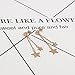 Titanium Steel Rose Gold Plated Shining Lucky Star Tassel Tiny Dot Ear Stud Dangle Earrings
