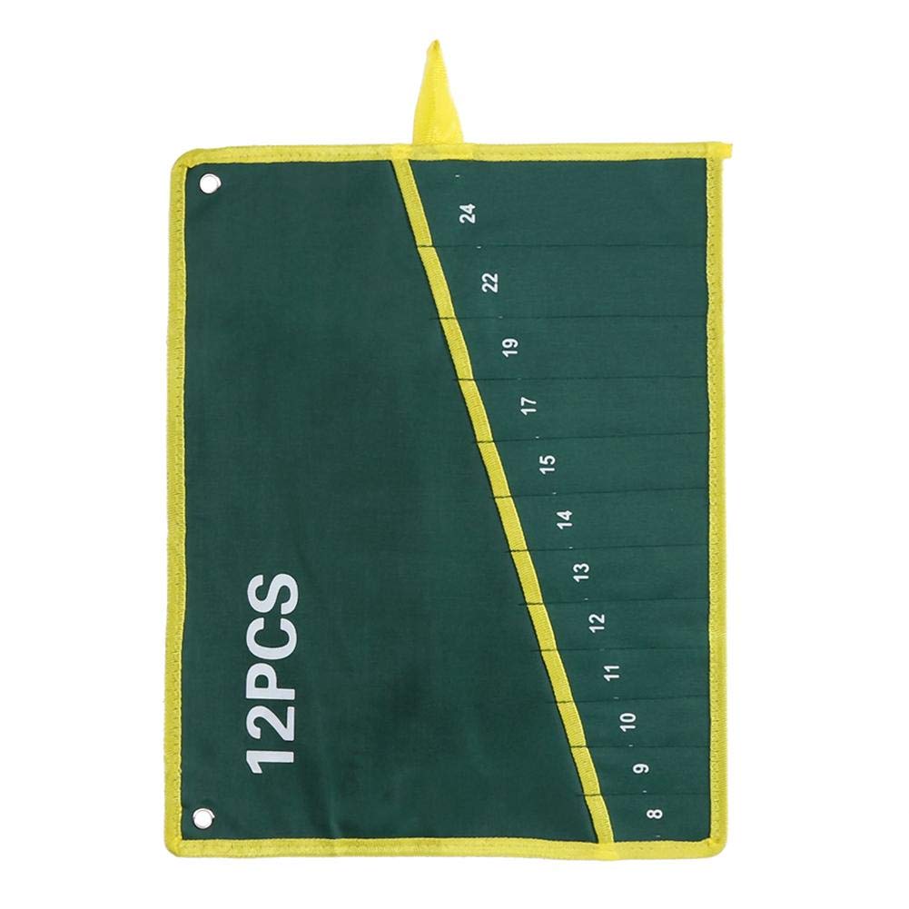 Tool Roll Pouches Wrench Tool Roll with 8 Pockets for Wrenches Screwdrivers Pliers Chisels Handmade Storage Case (12PCS)