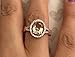 Halo Infinity Shank Ring Oval Simulated Morganite Round CZ Rose Tone Plated 925 Sterling Silver, Size-8